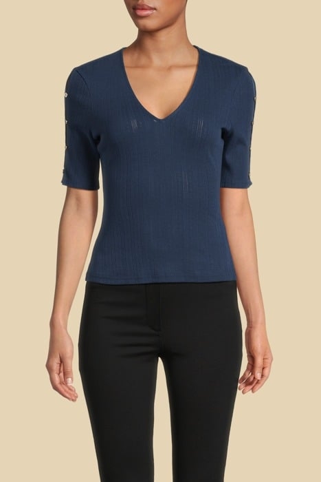 ALLISON TOP SHORT SLEEVE SECRET BLUE BLOUSE MULTI 1