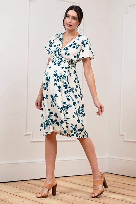 MATERNITY WRAP DRESS ECRU 1