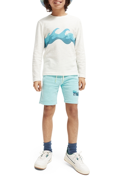 BOYS GARMENT DYED RIB DETAIL SWEAT SHORTS IN ORGANIC COTTON 3