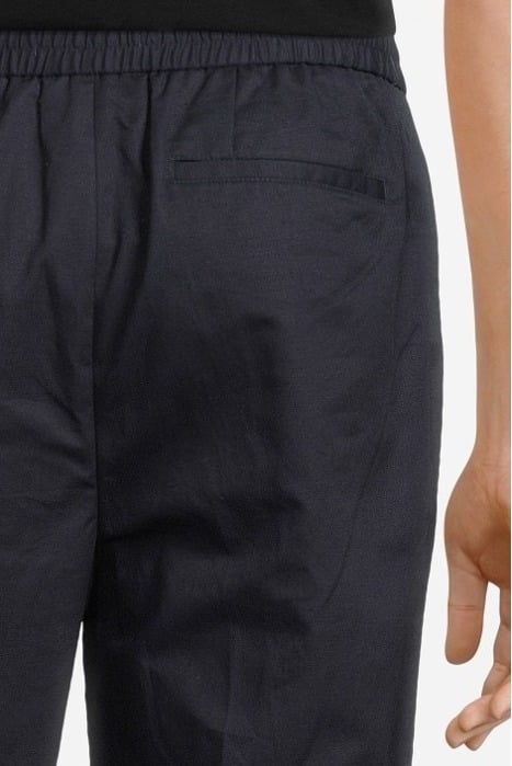 SLIM FIT COTTON-LINEN TROUSERS IN NAVY - OUTLET PRICE 4