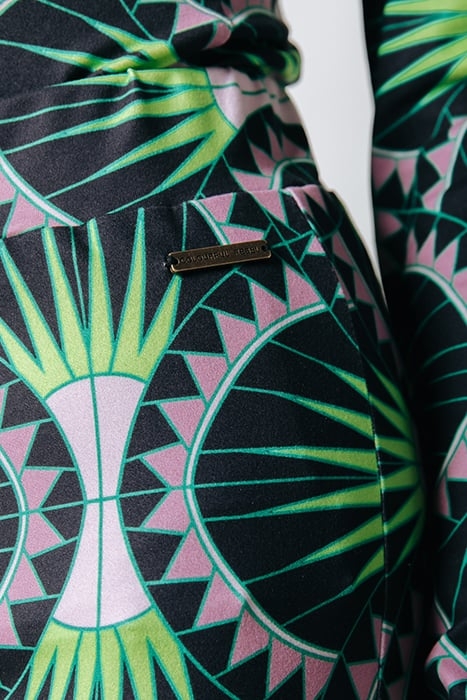 GRAPHIC PEACHED EXTRA FLARE PANTS BRIGHT GREEN 4