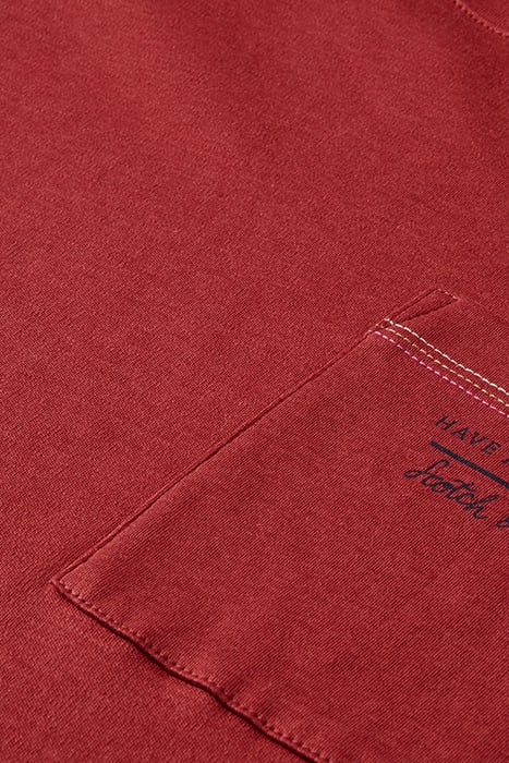 RELAXED LYOCELL T-SHIRT WITH CHEST POCKET RED EARTH 7