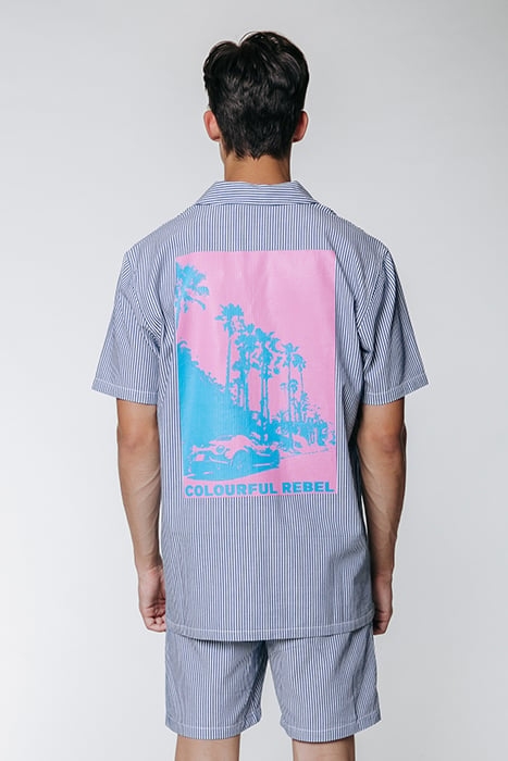 EZRA BOULEVARD STRIPES SHORT SLEEVE SHIRT WHITE/BLUE 2