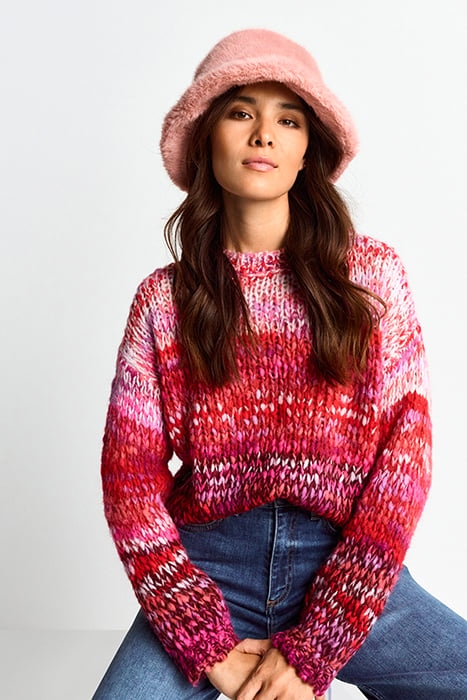 FAUX FUR BUCKET HAT ROSE SHADOW 2