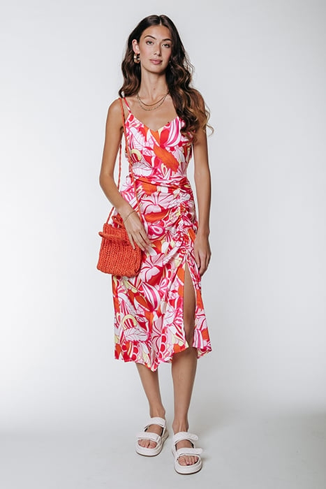 ZEVA BIG FLOWER MIDI DRESS MULTICOLOR 1