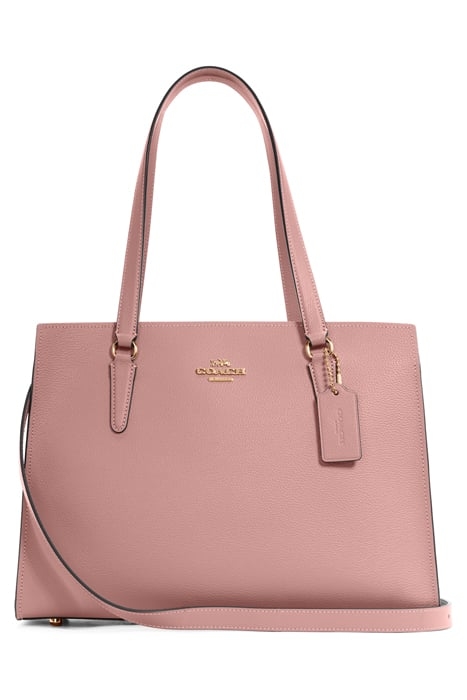 TATUM CARRYALL LEATHER TOTE SHELL PINK 1