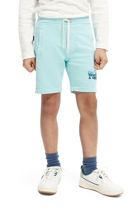 BOYS GARMENT DYED RIB DETAIL SWEAT SHORTS IN ORGANIC COTTON 1