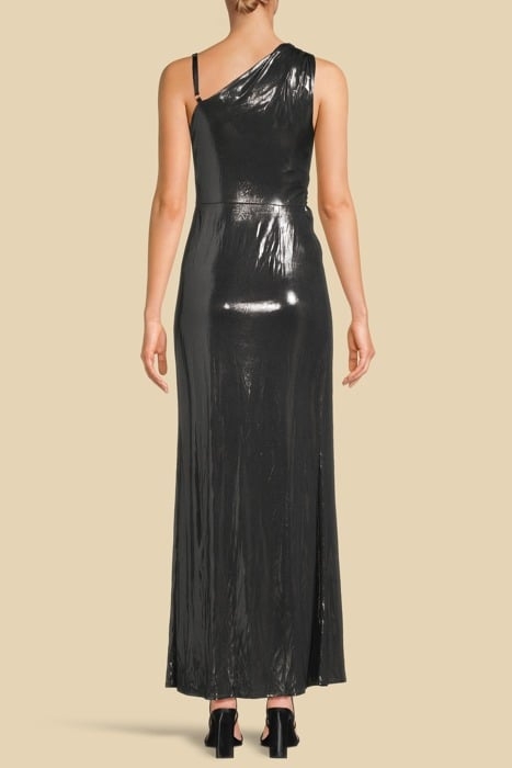 NAOMI MONOSHOULDER GUNMETAL MAXI DRESS MULTI 2