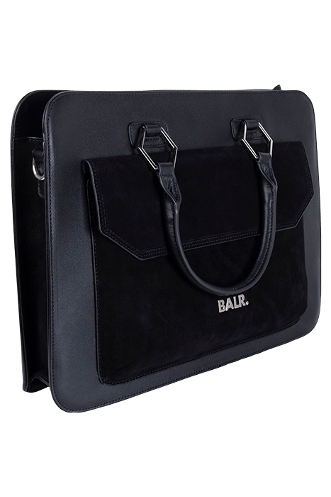 UNISEX SORRENTO LEATHER BRIEFCASE JET BLACK 4