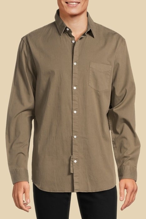 CHARLES ITALIAN COLL OLIVE CASUAL SHIRT MORNING 1