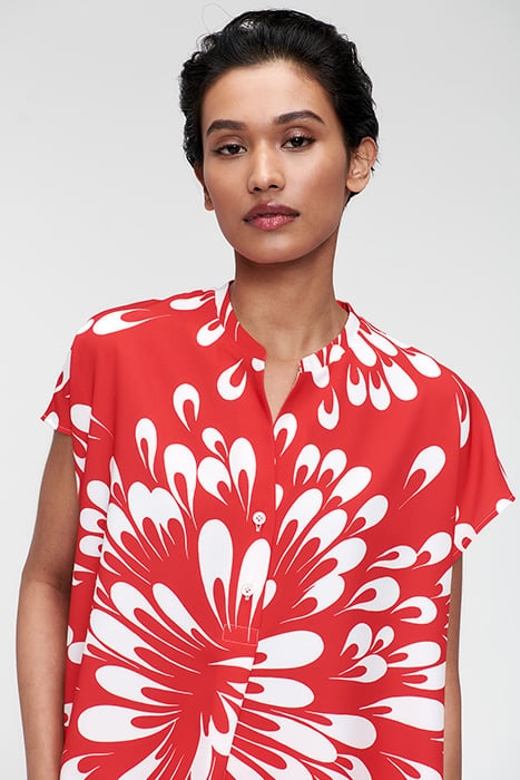 PRINTED RELAXED TOP FIERY RED 4