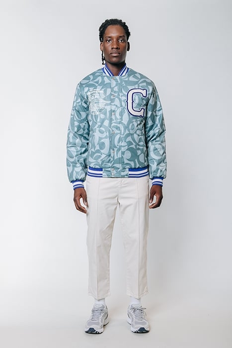 ASHER SWIRL PATCH BASEBALL BOMBER GREY BLUE 2