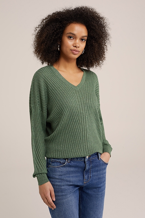 KNITTED PULLOVER DARK GREEN 1