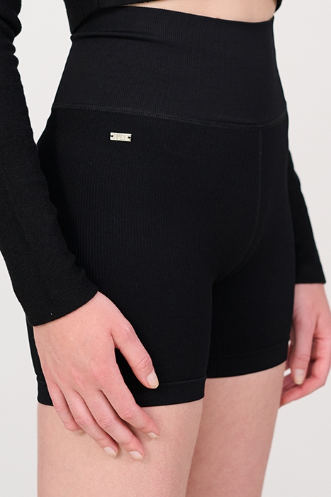 LUNA SCULPT HIGH-WAISTED RIB BIKER SHORT BLACK 2