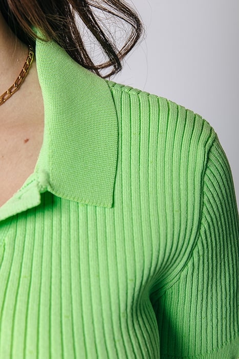 NORA FINE KNIT CROPPED POLO MINT 4