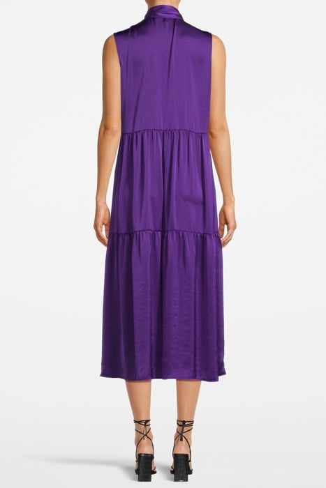 FLOUNCED DRESS WITH BOW DEEP PURPLE 2