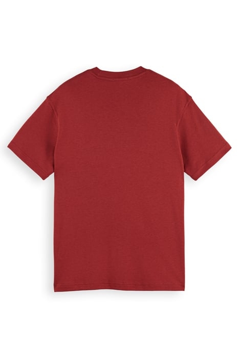 RELAXED LYOCELL T-SHIRT WITH CHEST POCKET RED EARTH 5