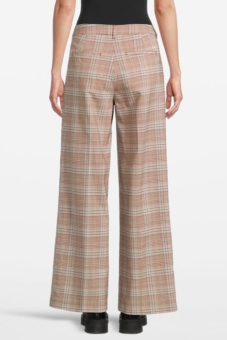 ROSE - PLEATED HIGH RISE WIDE LEG CHECK PANT PRINCE OF WALES 2