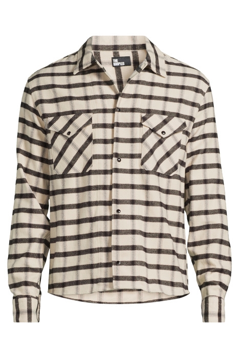 CHEMISE MANCHES LONGUES A CARREAUX BLACK BEIGE 3