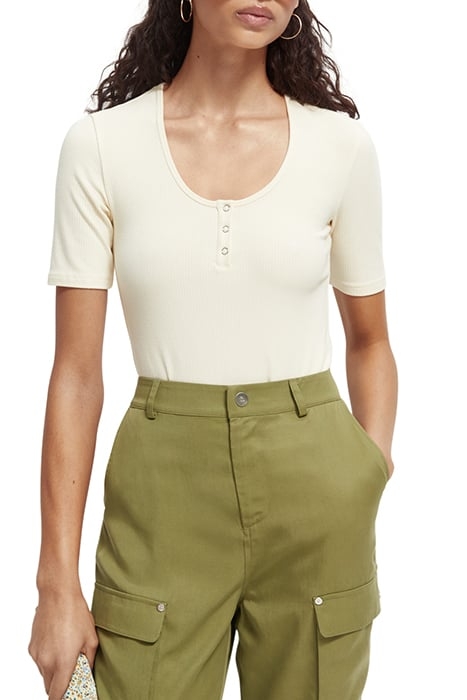 SCOOP NECK BODYSUIT ECRU 1