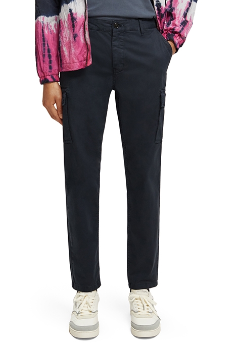 STUART- GARMENT-DYED PIMA COTTON CARGO PANT NAVY 1