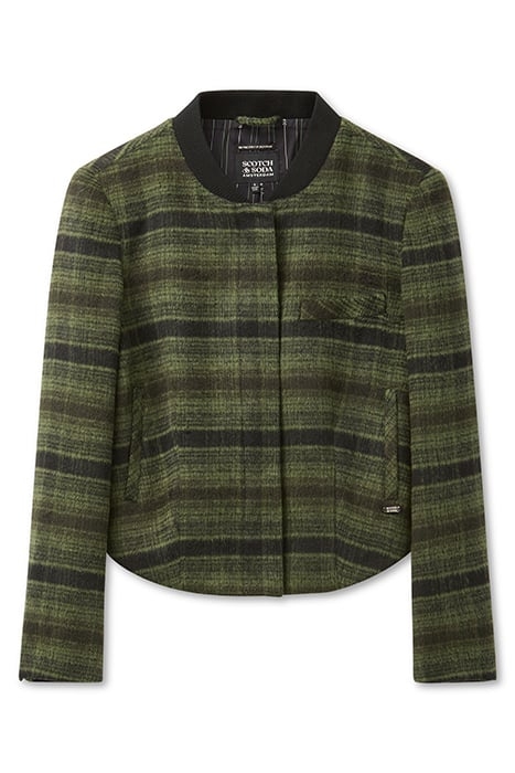 BRUSHED PLAID JACKET FIR GREEN/BLACK PLAID 3