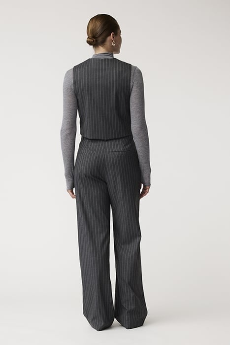 HAZEL PINSTRIPE GILET GREY MELANGE 2