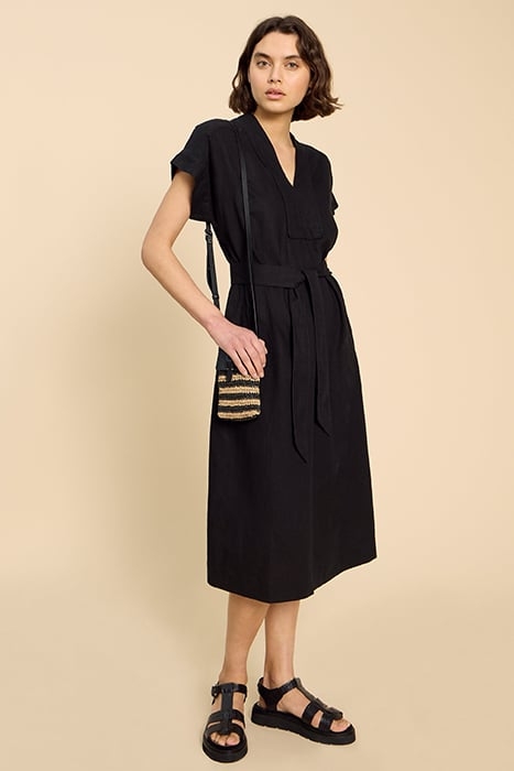 MARIANNE LINEN BLEND DRE PURE BLACK 1