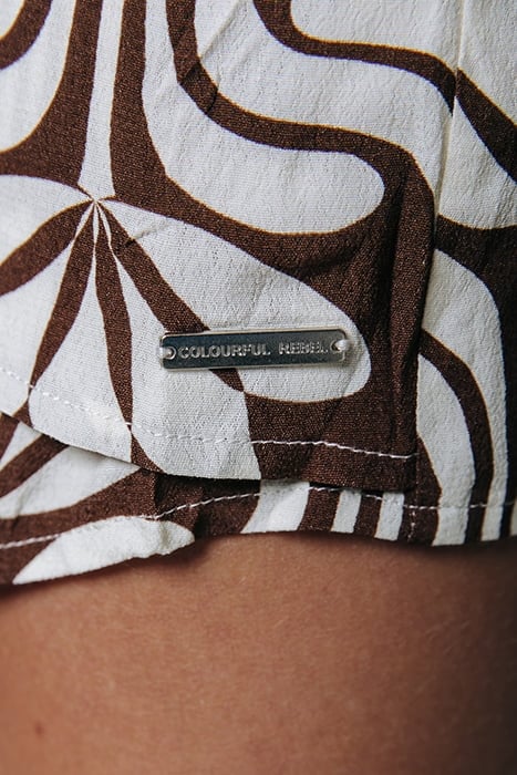 METTE RETRO FLOWER KNOTTED SHIRT DRESS BROWN 5