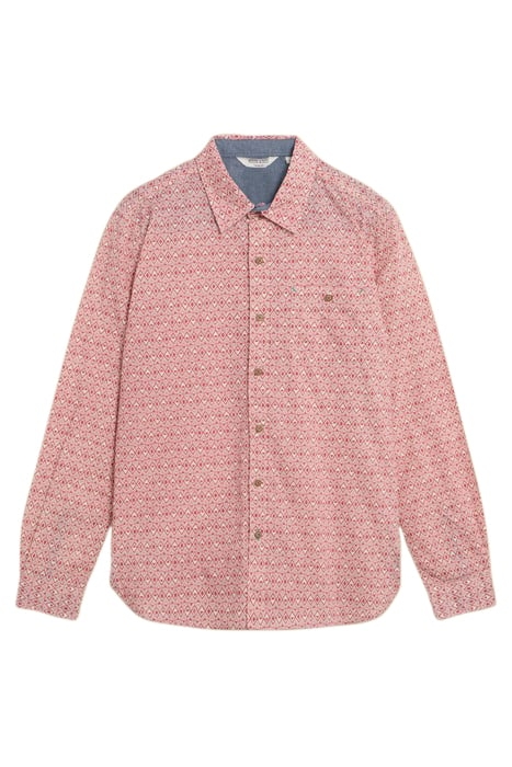 GEO DIAMOND PRINTED SHIRT MID RED 2