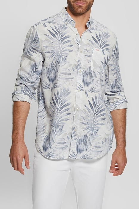 LS COLLINS AOP SHIRT BLUE FOLIAGE 1