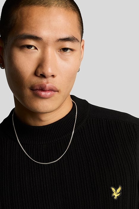 RIBBED MOCK NECK JUMPER JET BLACK 5