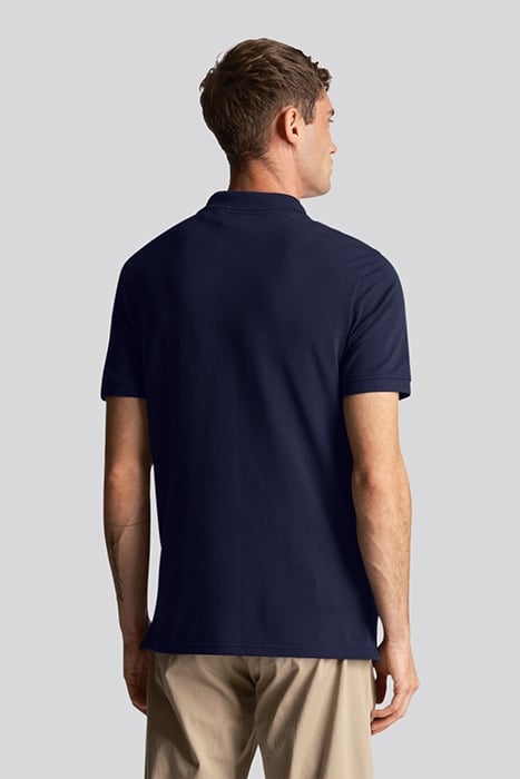 CO-ORDINATE PRINT PLAIN POLO SHIRT NAVY 2