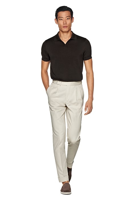 SAND SLIM LEG TAPERED TROUSERS SAND 1