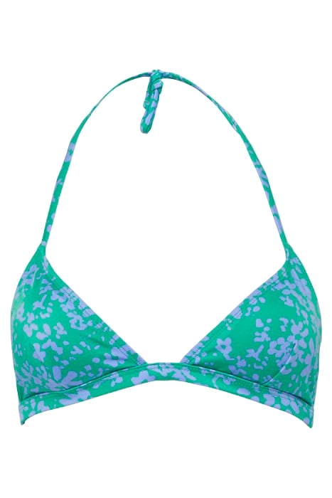 RCYCLD FLORALE HLTER BKINI TOP GREEN 3