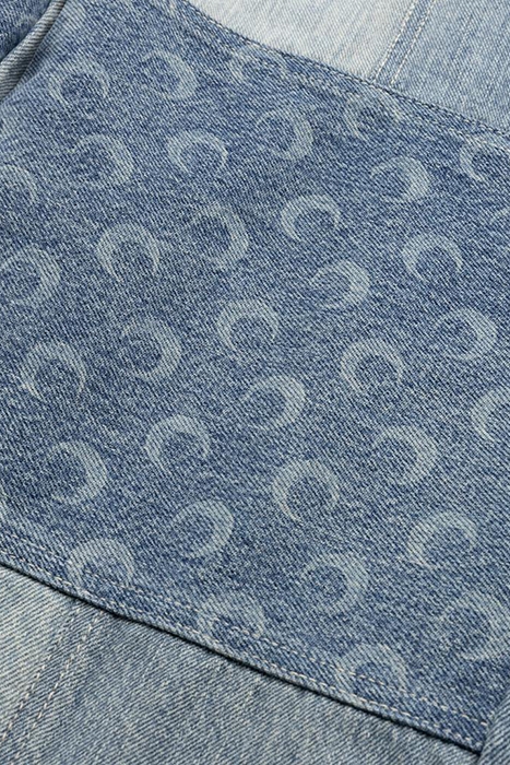 MARINE SERRE – REGENERATED DENIM STRAIGHT LEG PANTS BLUE 5