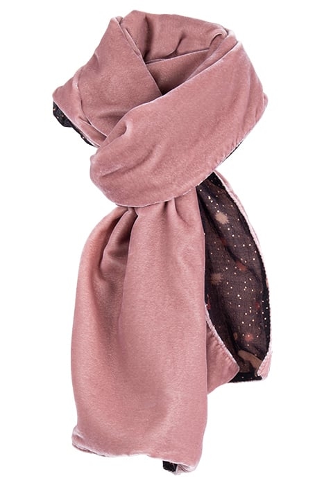 FOIL PRINTED VELVET SCARF MID PINK 1