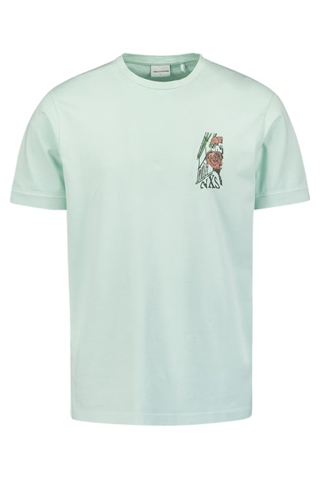 T-SHIRT CREWNECK PLACED PRINTS GARMENT DYED SLUB MINT 4