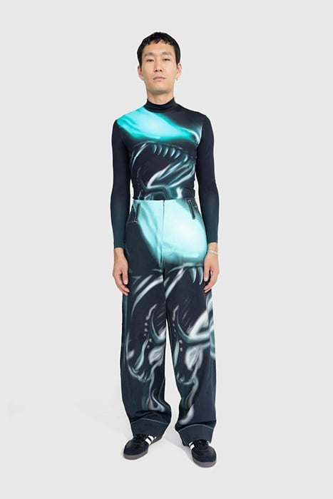 GERRIT JACOB – PRINTED JEANS TEAL/AQUA 2