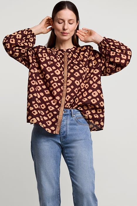 BLOUSE FLOWER MIX RED GRAPE 1