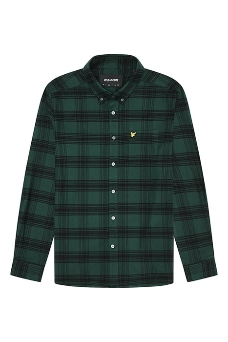 TONAL CHECK FLANNEL SHIRT ARGYLE TEAL/ JET BLACK 4