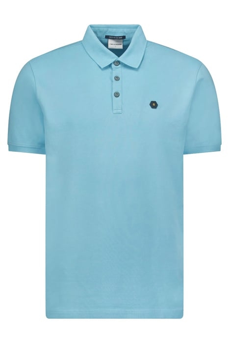 POLO PIQUE GARMENT DYED AQUA 4