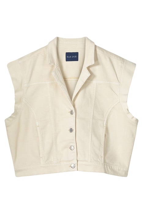 DENIM GILET COMFI COTTON TWILL IVORY 1