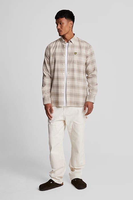 TONAL CHECK FLANNEL SHIRT LIGHT MIST/ HERITAGE TAUPE 3