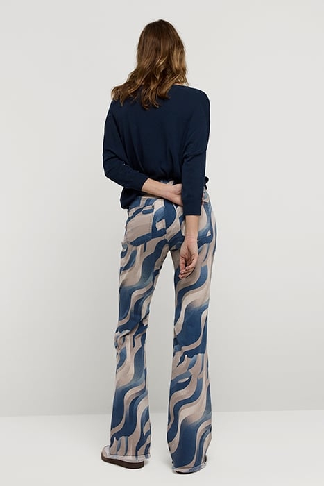 FLARED PANTS FANCY PRINTED TWILL NIGHT SKY 2