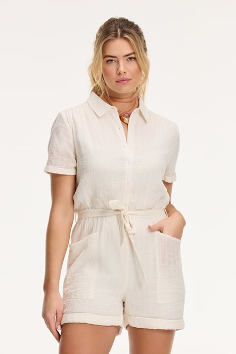 LADIES FREYA SLUB JUMPSUIT LIGHT KIT WHITE 1