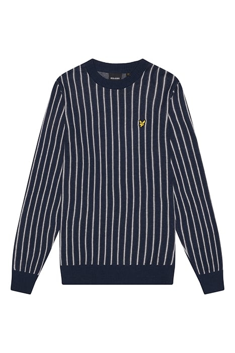 VERTICAL STRIPE CREW NECK JUMPER DARK NAVY 3