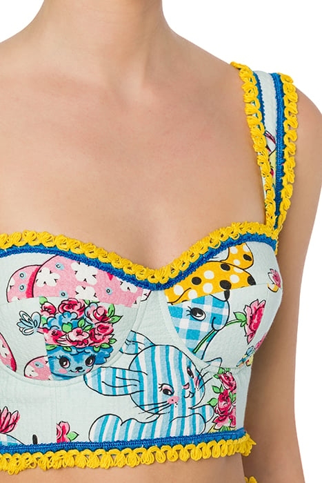 CALICO ANIMALS PIQUE BRALETTE BLUE 4