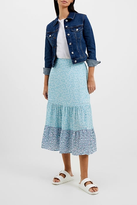 ENORA TIERED MIDI SKIRT BLUE 2