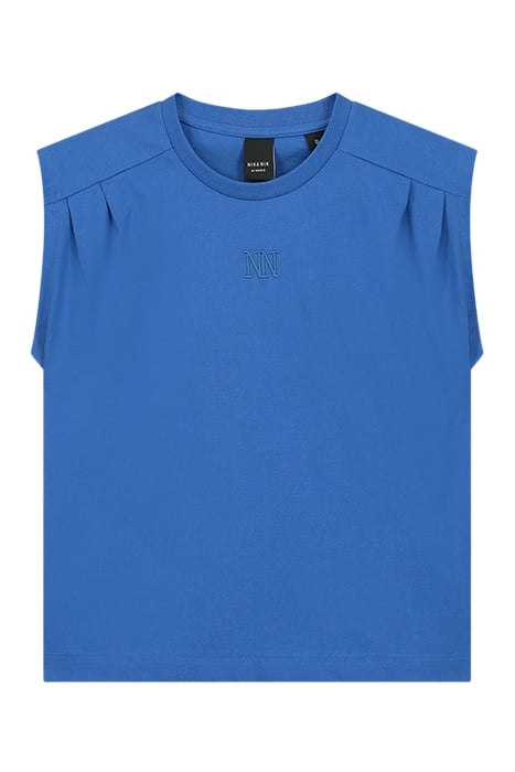 PLEAT T-SHIRT NAUTICAL BLUE 2